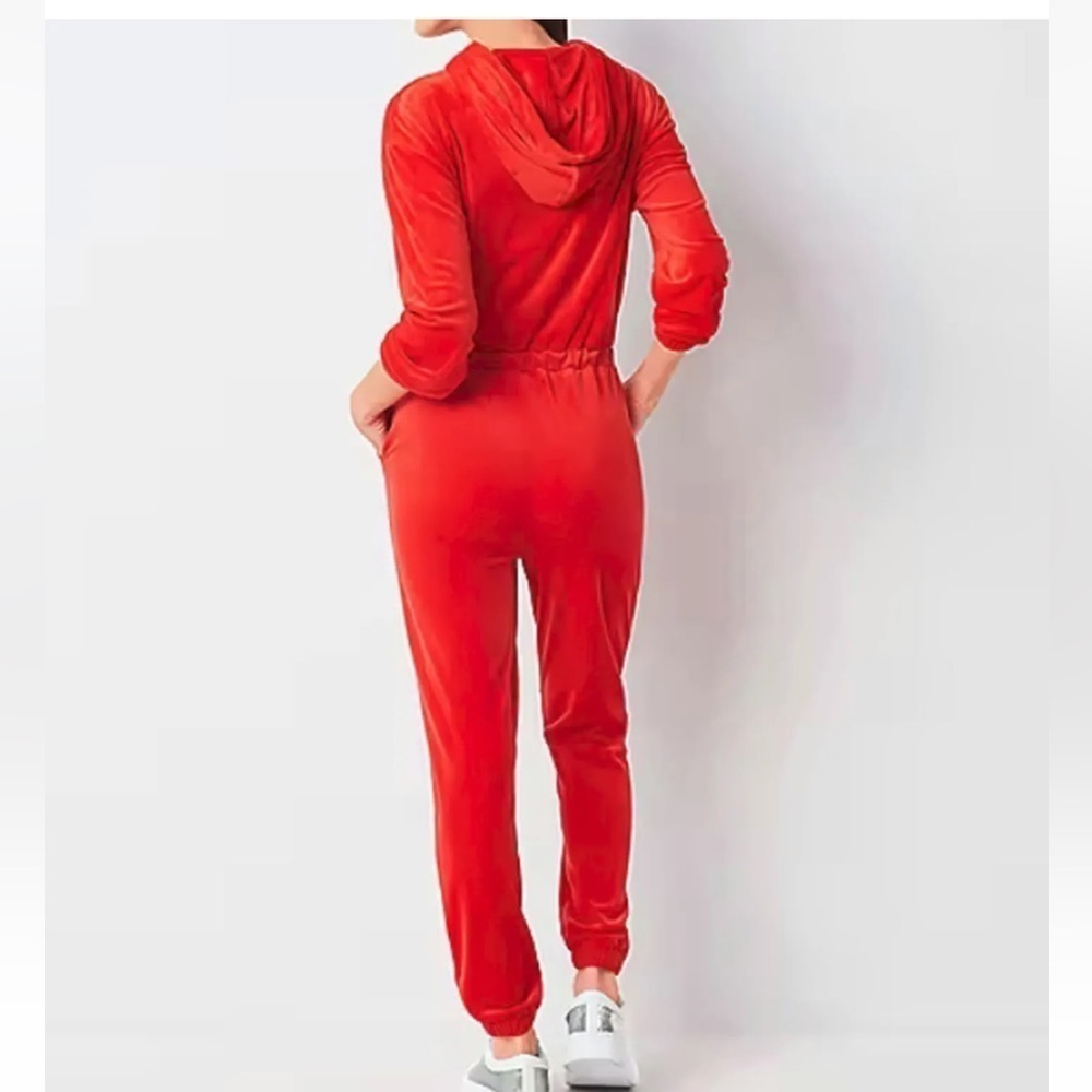 NEW Juicy Couture Velour One Piece Jumpsuit Flash Red Barbie Size XXL NWT - Picture 2 of 9